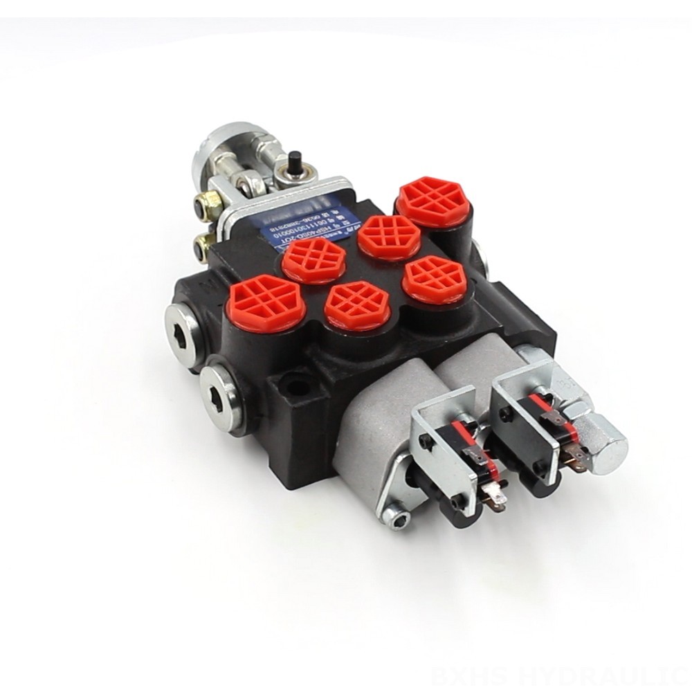 Advanced Hydraulic Control: P40 Micro Switch Joystick 2 Spool Monoblock Directional Valve for Demanding Applications image